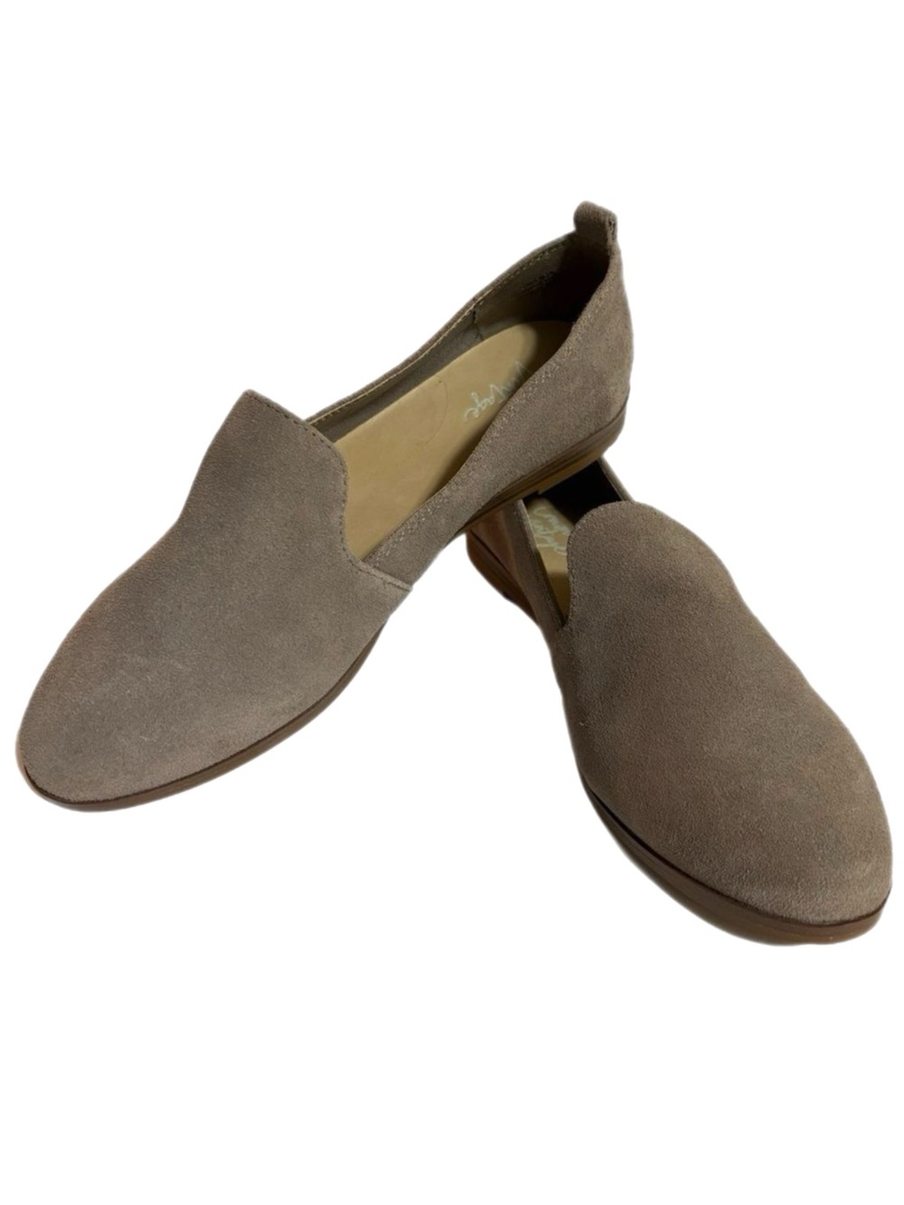 Crown Vintage Taupe Suede Slip-On Loafers